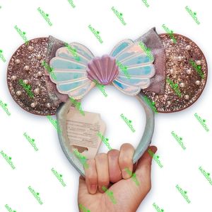 DISNEY PARKS LITTLE MERMAID SEASHELL PEARL GLITTERY EARS